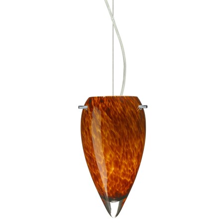 Besa Lighting Juli Cord Pendant, Amber Cloud, Satin Nickel Finish, 1x100W Incandescent 1KX-412518-SN